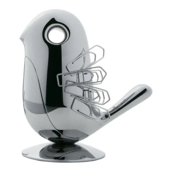 Chip Alessi Magnetic Paper Clip Holder Design Rodrigo Torres Chrome Plated Zamak - Picture 4 of 9